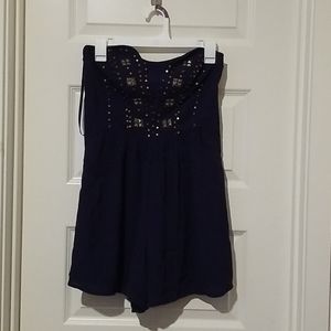 Ladakh Navy Blue Beaded Romper